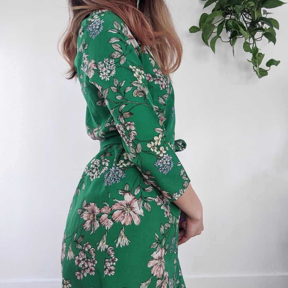 Floral Green New Look Midi Dress